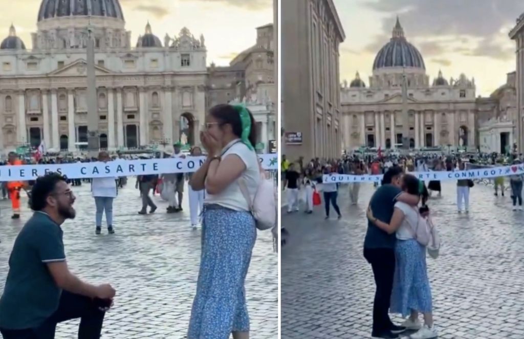 Man Spotted Proposing to Girlfriend at the Vatican…And She Says&nbsp;Yes!